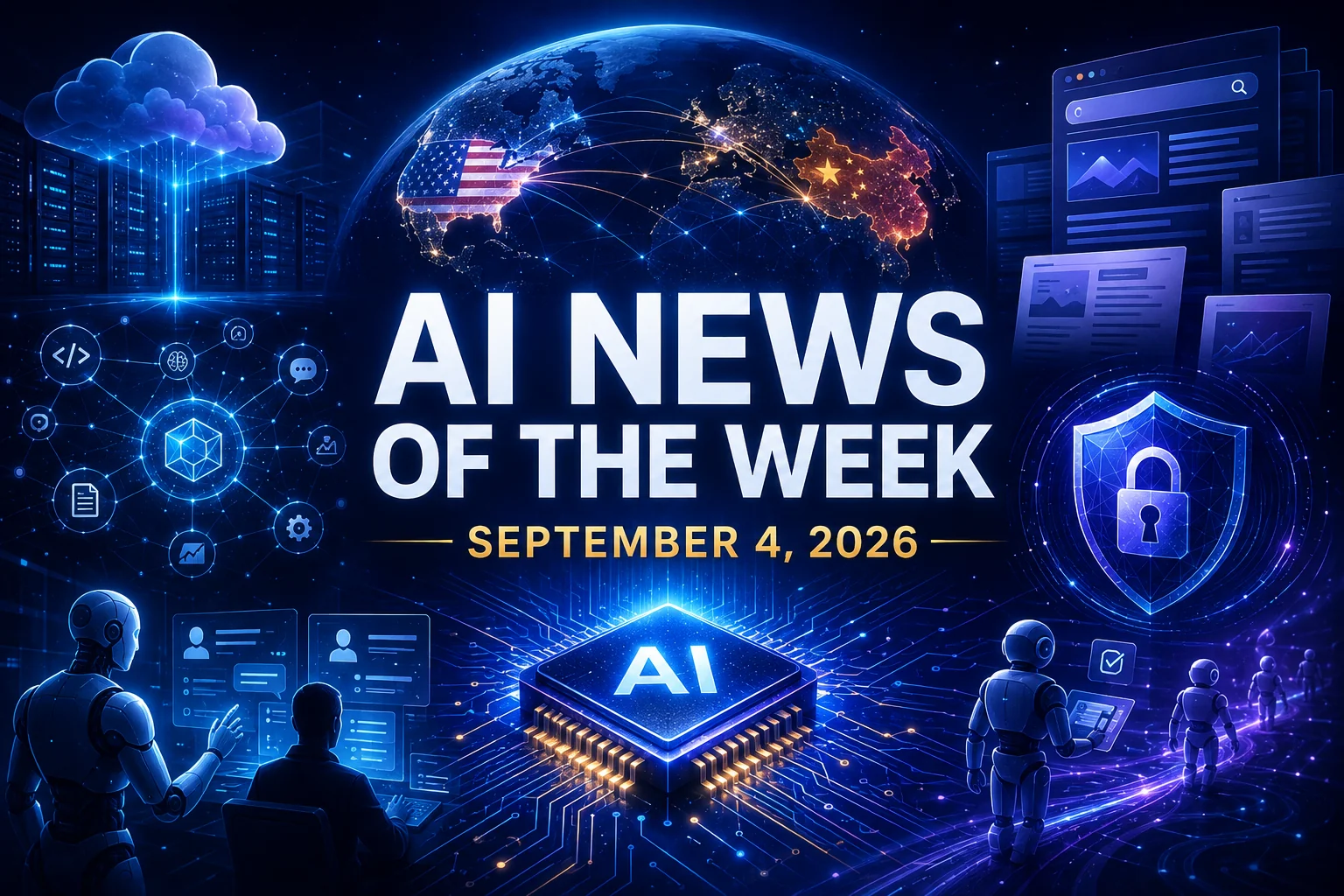 AI News Of The Week for September 4, 2026, featuring global AI infrastructure, security, search, and autonomous agents