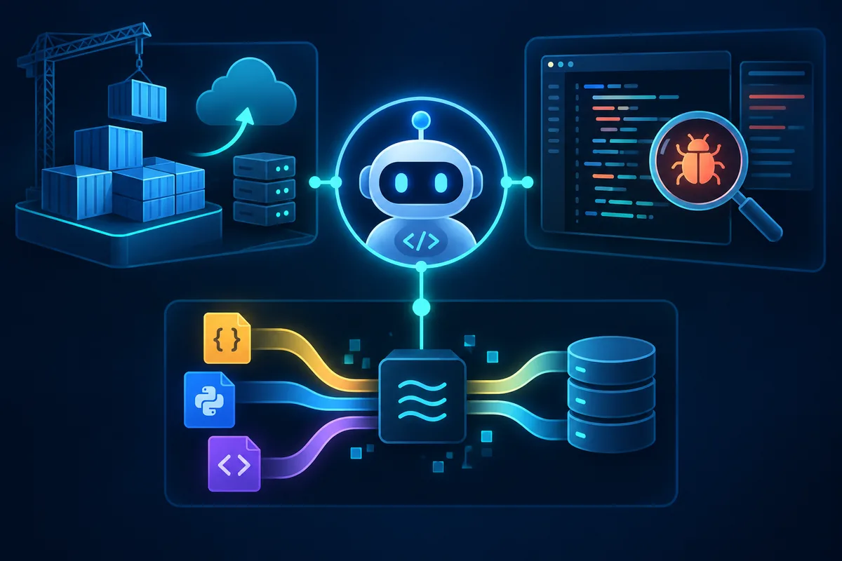 Coding agent connected to service construction, live debugging, and cross-language data flow